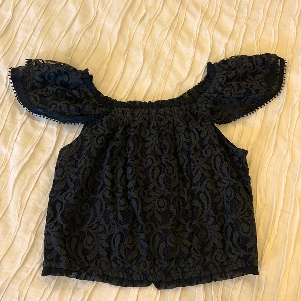 Abercrombie and Fitch black lace crop top.